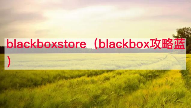 blackboxstore（blackbox攻略蓝）